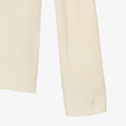 Girls Ivory Cotton & Wool Turtleneck Sweater