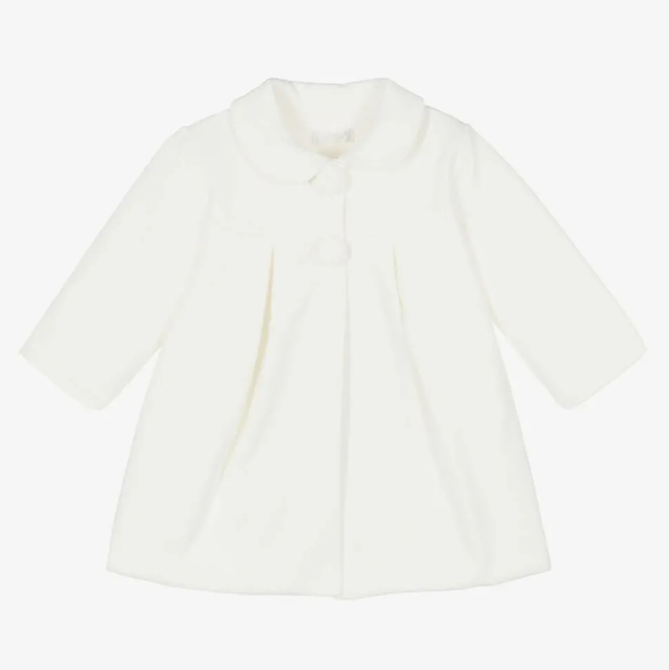 Girls Ivory Cotton Coat