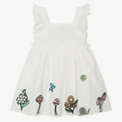 Girls Ivory Cotton Fairies Dress