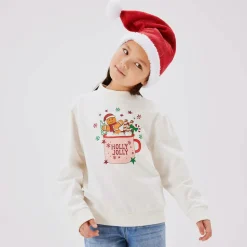 Girls Ivory Cotton Festive Sweatshirt