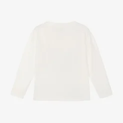 Girls Ivory Cotton Festive Penguin Top