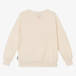 Girls Ivory Cotton Ladybird Sweatshirt