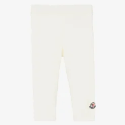 Girls Ivory Cotton Leggings