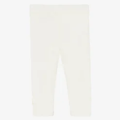 Girls Ivory Cotton Leggings