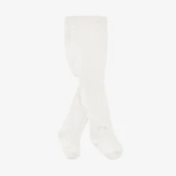 Girls Ivory Cotton Tights