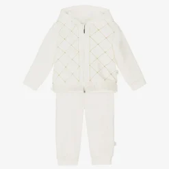 Girls Ivory Cotton Tracksuit