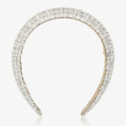 Girls Ivory Diamanté Padded Hairband
