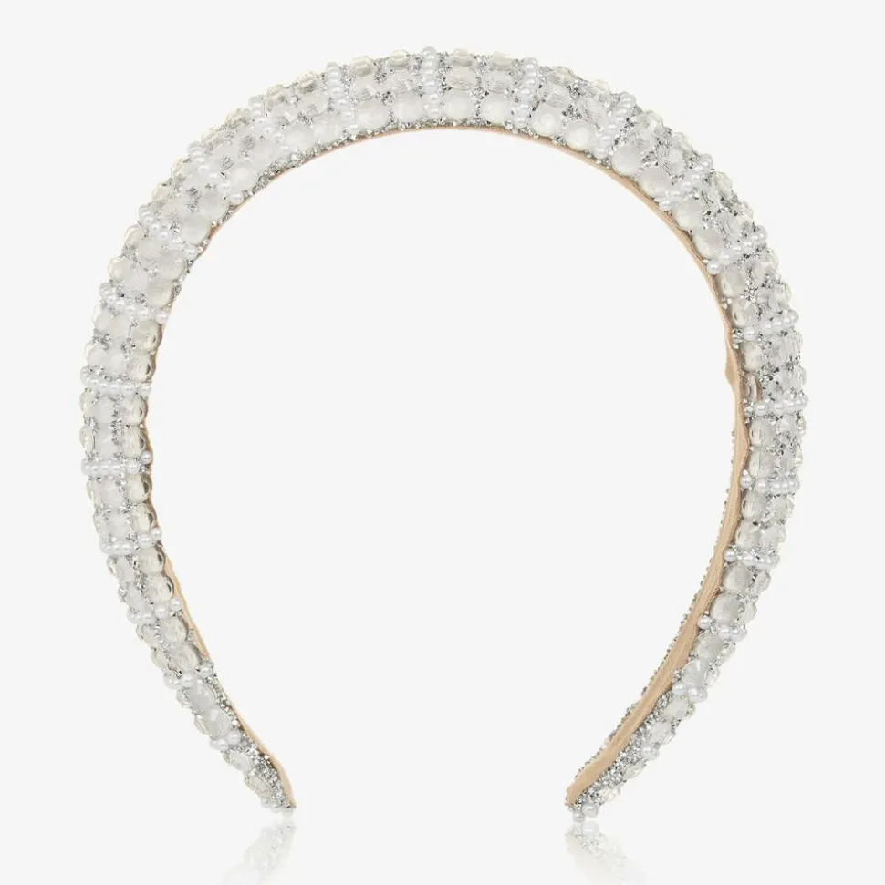 Girls Ivory Diamanté Padded Hairband