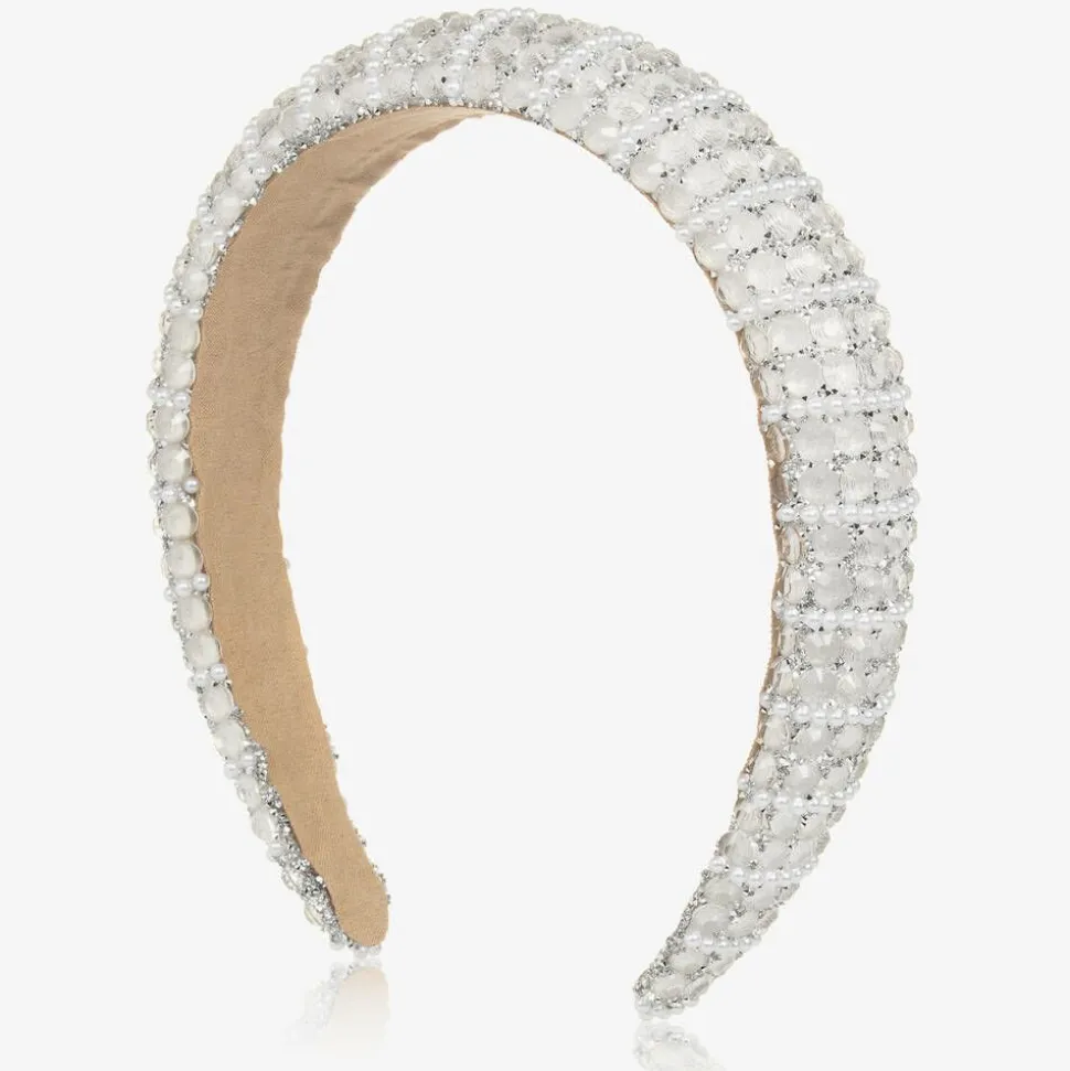 Girls Ivory Diamanté Padded Hairband