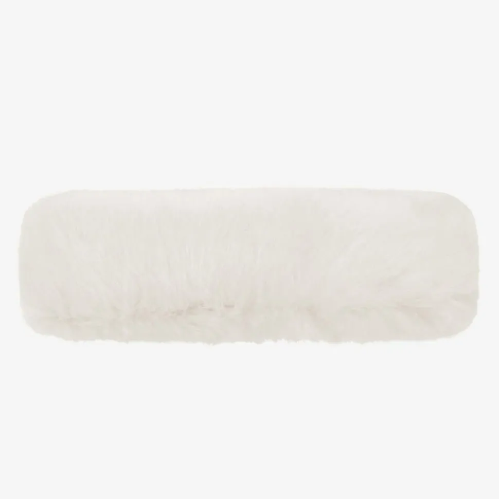 Girls Ivory Faux Fur Headband