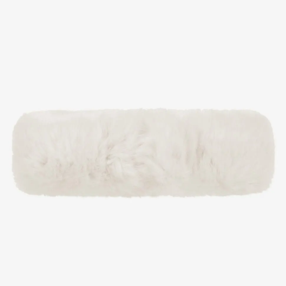 Girls Ivory Faux Fur Headband
