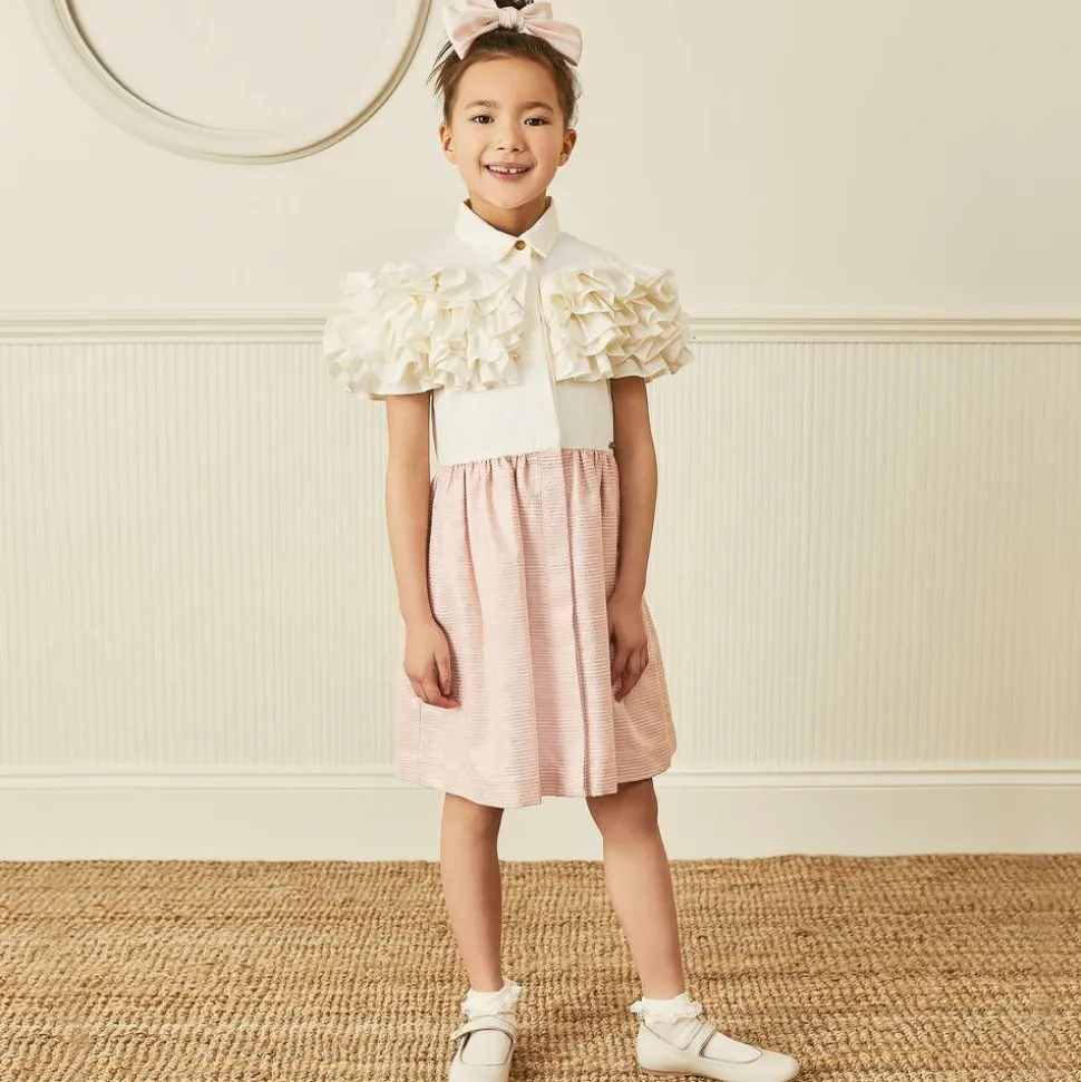 Girls Ivory Leather Pumps