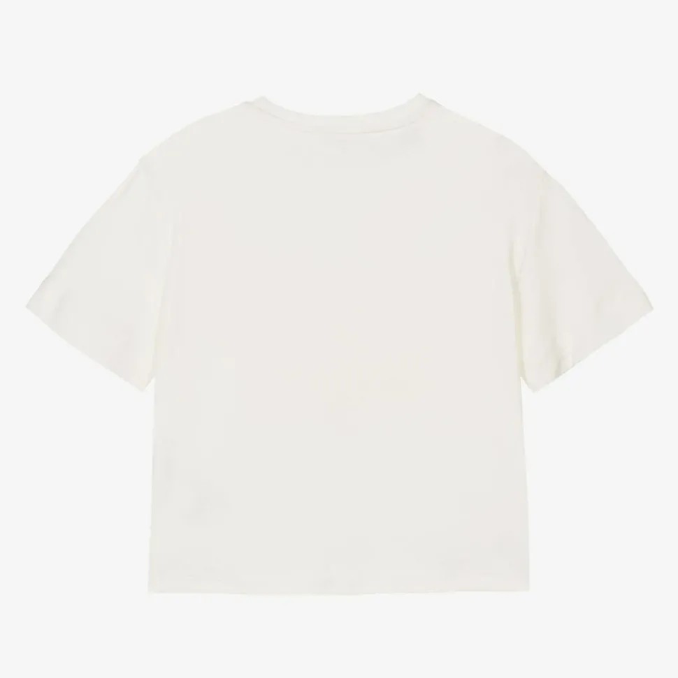 Girls Ivory Organic Cotton T-Shirt