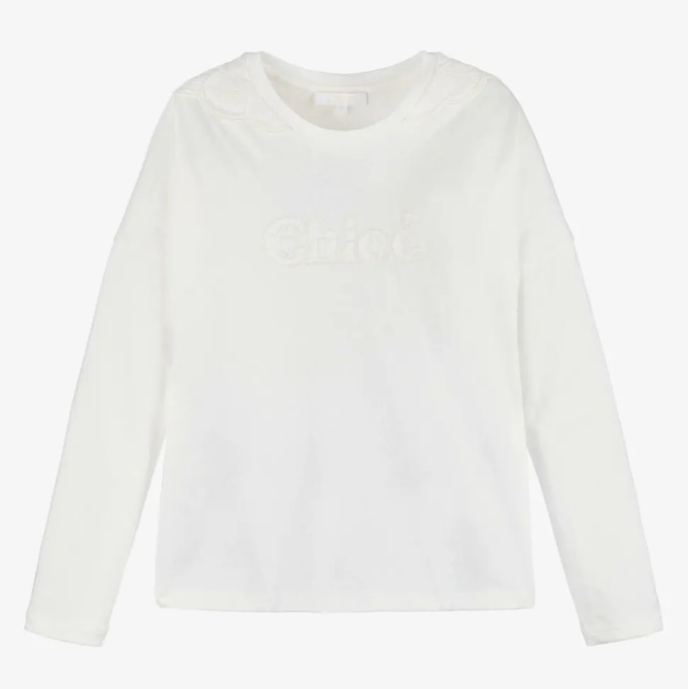 Girls Ivory Organic Cotton Top