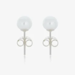 Girls Ivory Pearl Earrings (5mm)