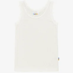 Girls Ivory Thermal Wool Vest