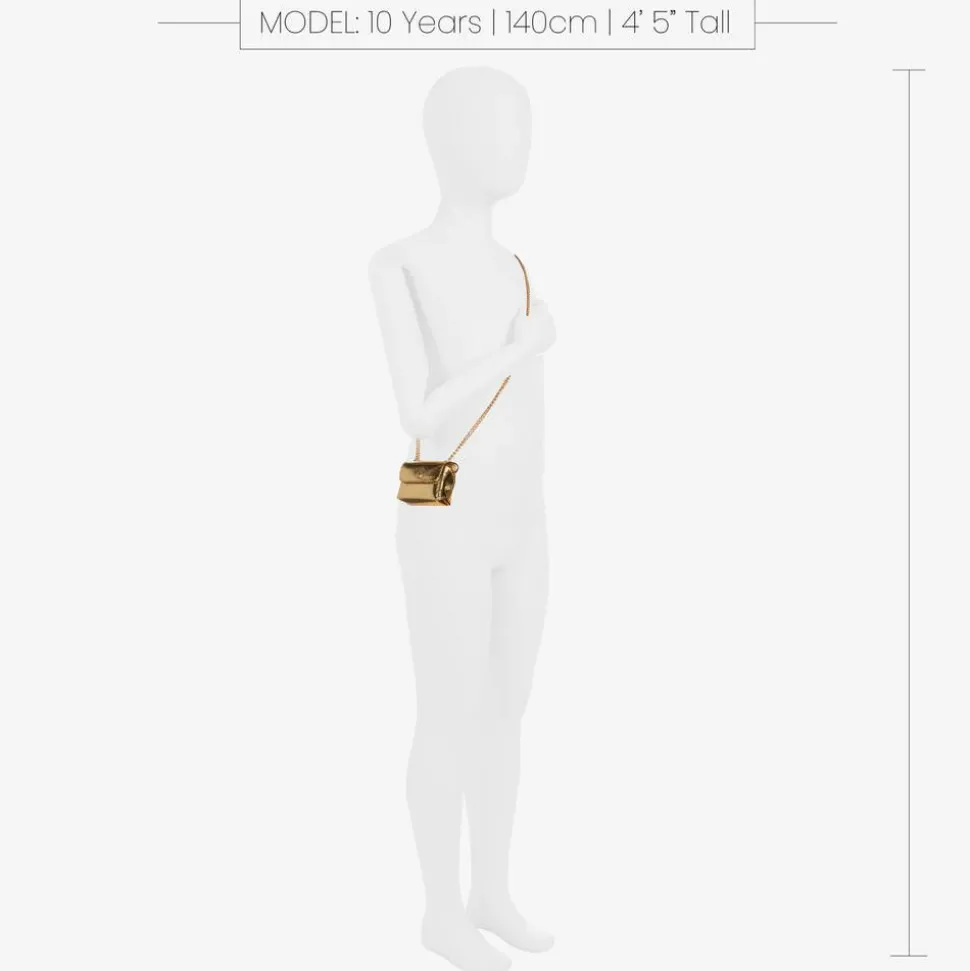 Girls Metallic Gold Leather Mini Bag (8cm)