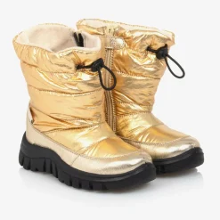 Girls Metallic Gold Snow Boots