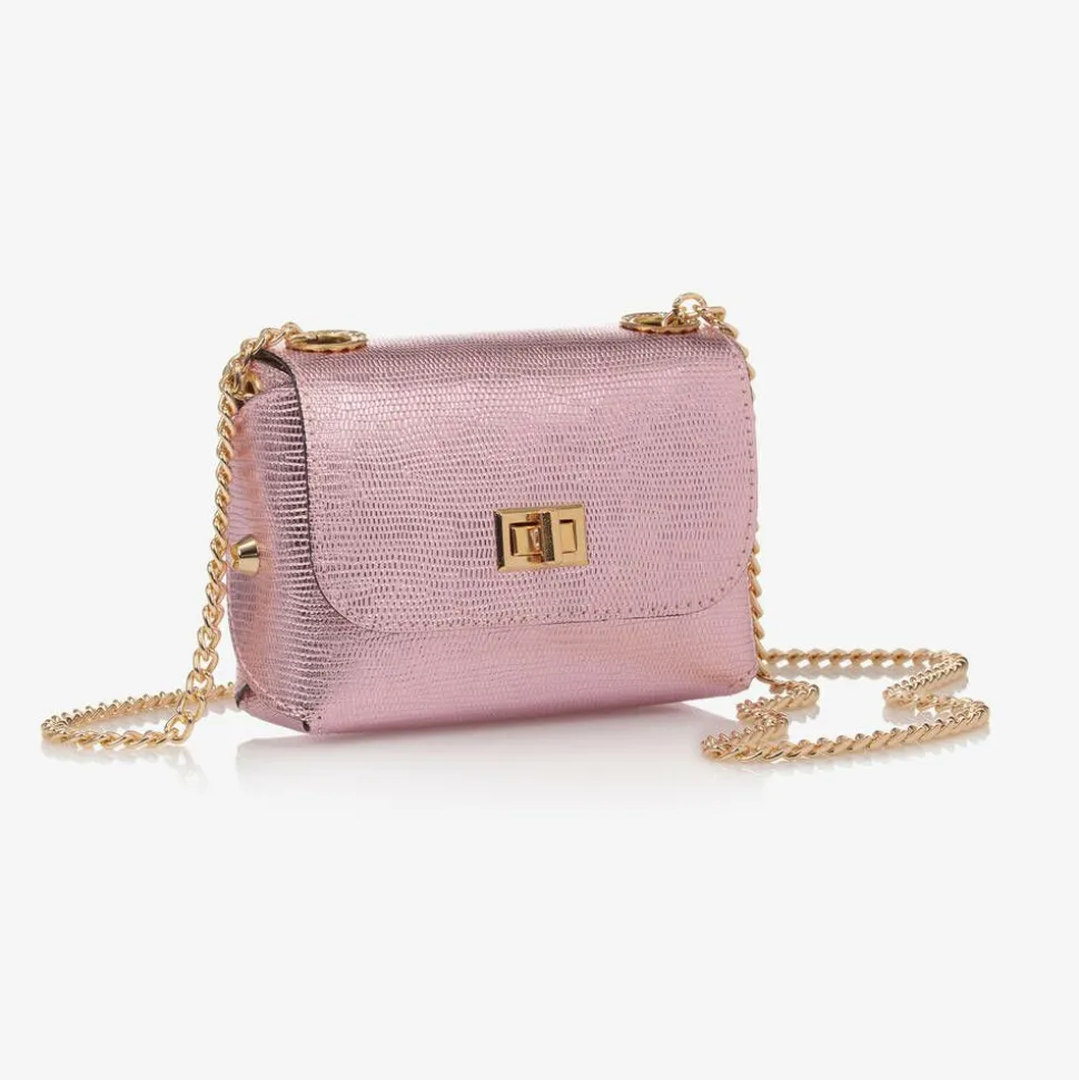 Girls Metallic Pink Shoulder Bag (14cm)