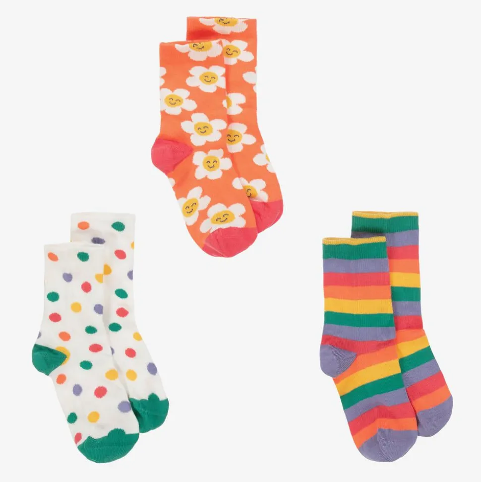 Girls Multicoloured Cotton Socks (3 Pack)