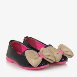 Girls Navy Blue Ballerina Pumps