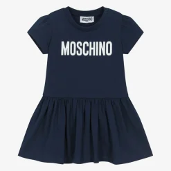 Girls Navy Blue Cotton Dress