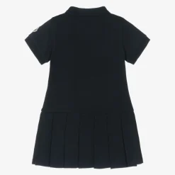 Girls Navy Blue Cotton Piqué Polo Dress