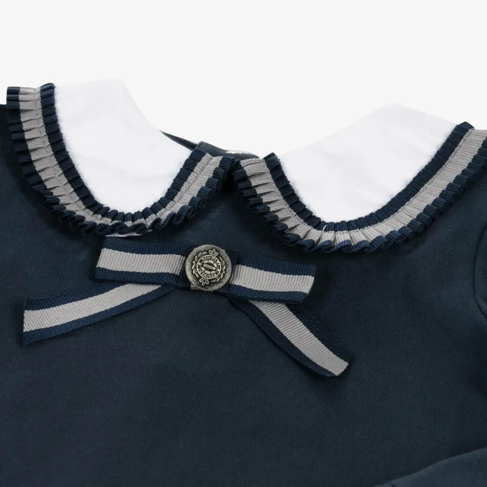 Girls Navy Blue Cotton Top