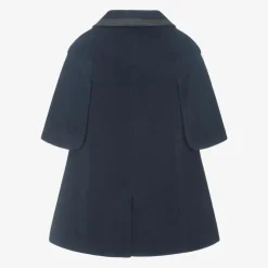 Girls Navy Blue Felted Coat