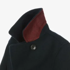 Girls Navy Blue Felted Peacoat