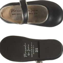 Girls Navy Blue Leather Pumps