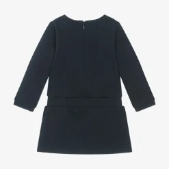 Girls Navy Blue Organic Cotton Dress