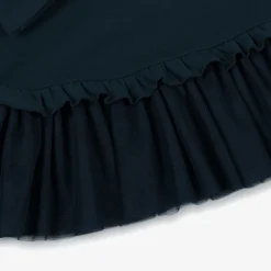 Girls Navy Blue Snowflake Cotton Dress