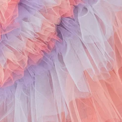 Girls Pink & Blue Asymmetric Tulle Dress
