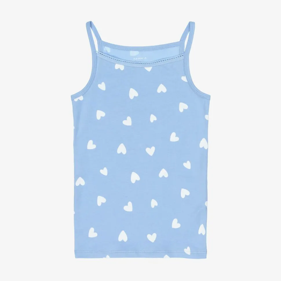 Girls Pink & Blue Cotton Vests (2 Pack)