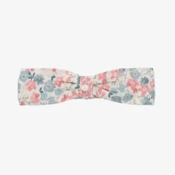Girls Pink & Blue Floral Cotton Headband