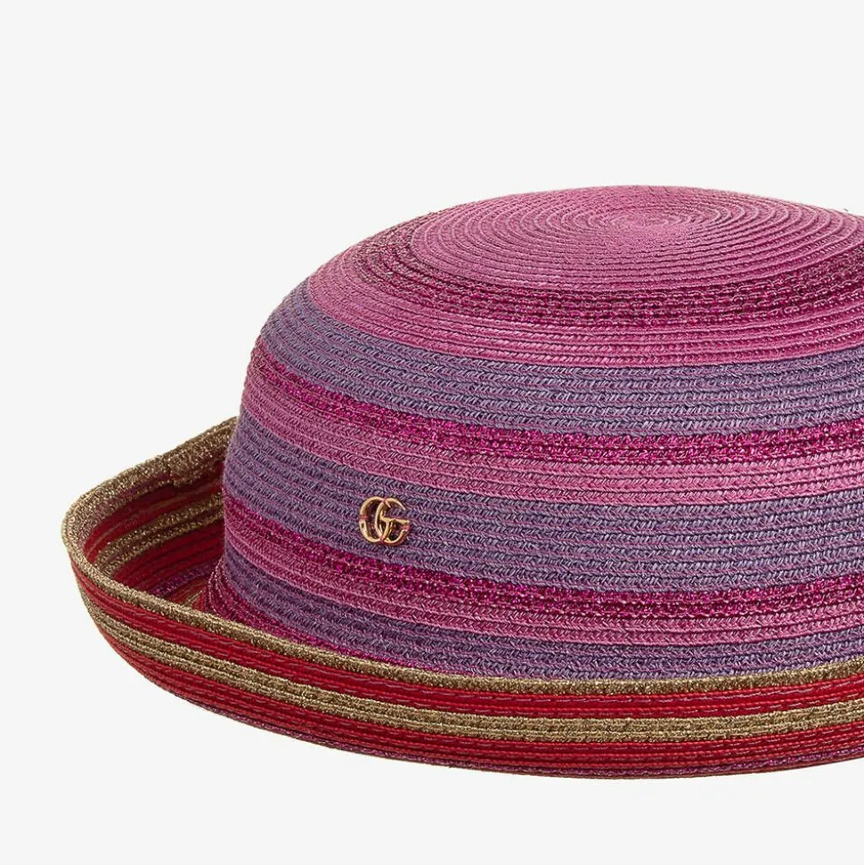 Girls Pink & Gold Stripe GG Hat