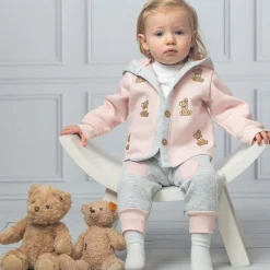 Girls Pink & Grey Tracksuit Set