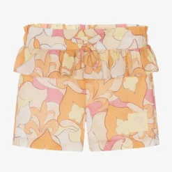 Girls Pink & Orange Cotton Shorts