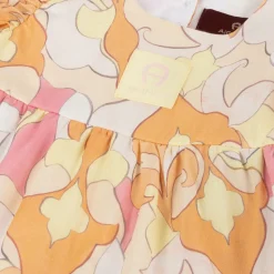 Girls Pink & Orange Cotton Dress