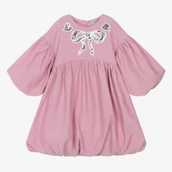 Girls Pink Bubble Hem Dress