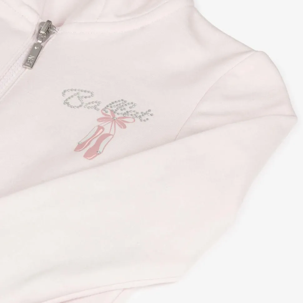 Girls Pink Cotton Ballet Shoes Tracksuit