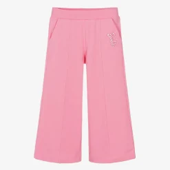 Girls Pink Cotton Barbie Joggers