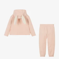 Girls Pink Cotton Bunny Tracksuit