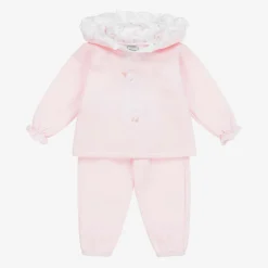 Girls Pink Cotton Duck Tracksuit
