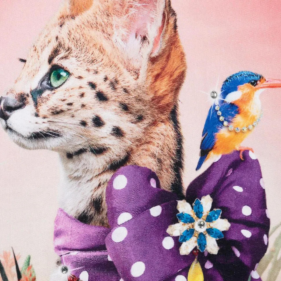 Girls Pink Cotton Fancy Cat Sweatshirt