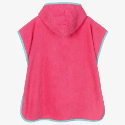 Girls Pink Cotton Flamingo Poncho Towel