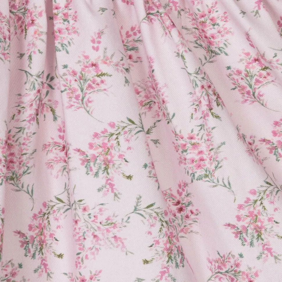 Girls Pink Cotton Floral Dress