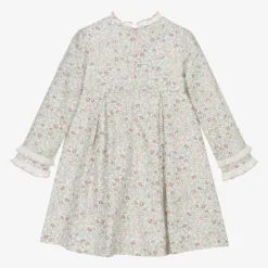 Girls Pink Cotton Floral Dress