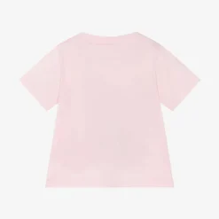 Girls Pink Cotton Flower T-Shirt